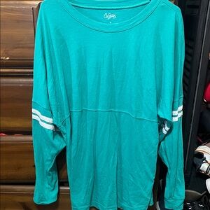 City Streets Teal Sweatshirt with White Stripes